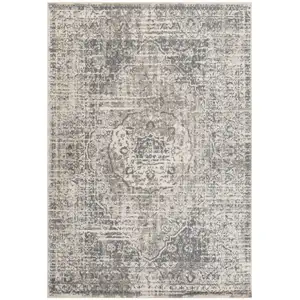 Photo of Gray Medallion Power Loom Area Rug