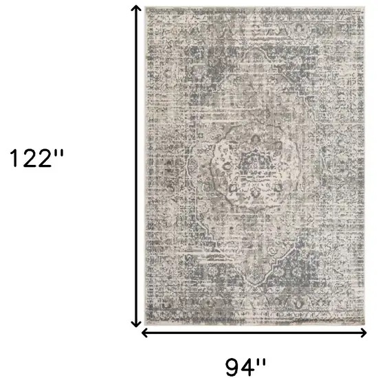 Gray Medallion Power Loom Area Rug Photo 8