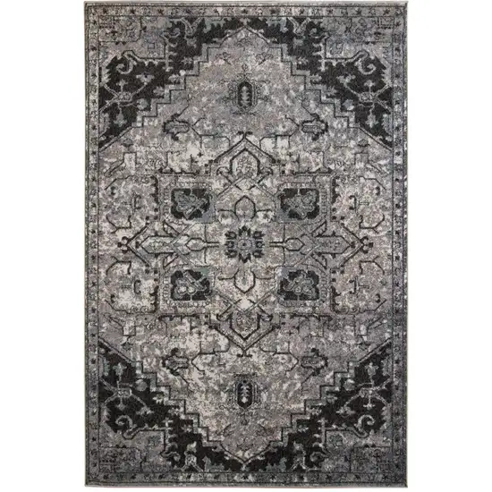 Gray Medallion Power Loom Area Rug Photo 1