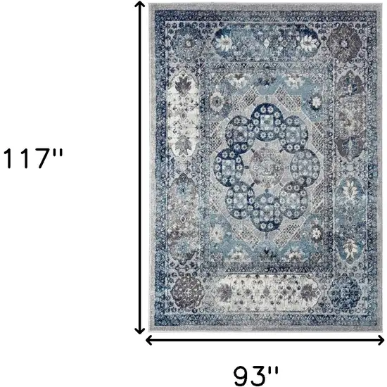 Gray Medallion Power Loom Area Rug Photo 5