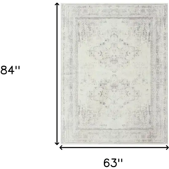 Gray Medallion Washable Non Skid Area Rug Photo 8