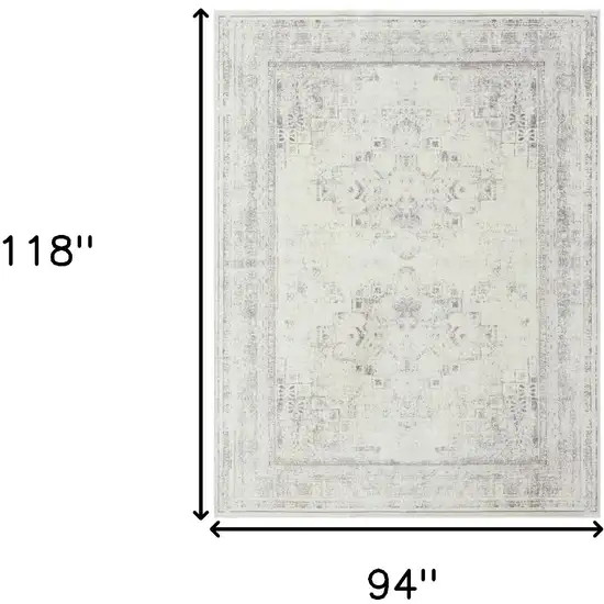 Gray Medallion Washable Non Skid Area Rug Photo 8