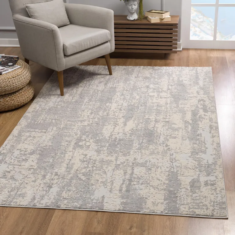 Gray Metro Modern Abstract Area Rug Photo 3