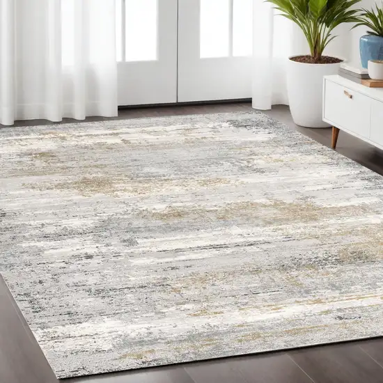 Gray Mod Distressed Strokes Area Rug Photo 1