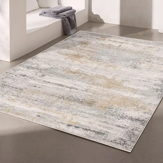 Gray Mod Distressed Strokes Area Rug Photo 6