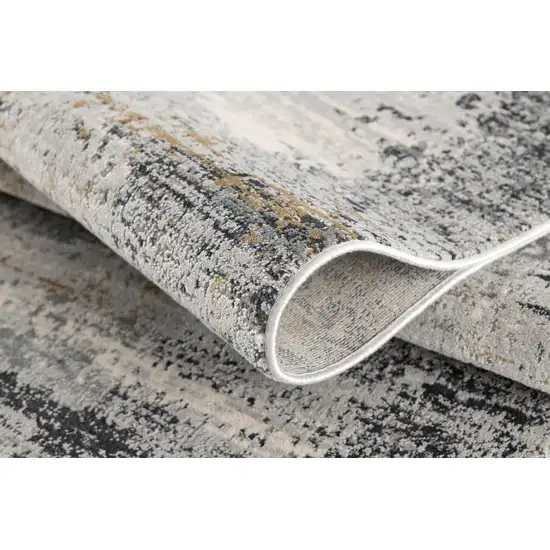 Gray Mod Distressed Strokes Runner Rug Photo 3