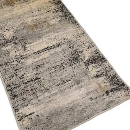 2' X 20' Gray Mod Distressed Strokes Runner Rug Photo 2