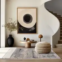 Photo of Gray Modern Abstract Area Rug