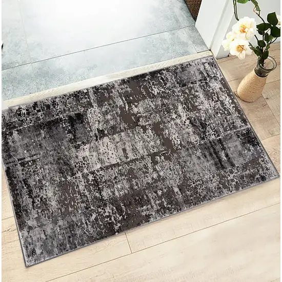 Gray Modern Abstract Area Rug Photo 4