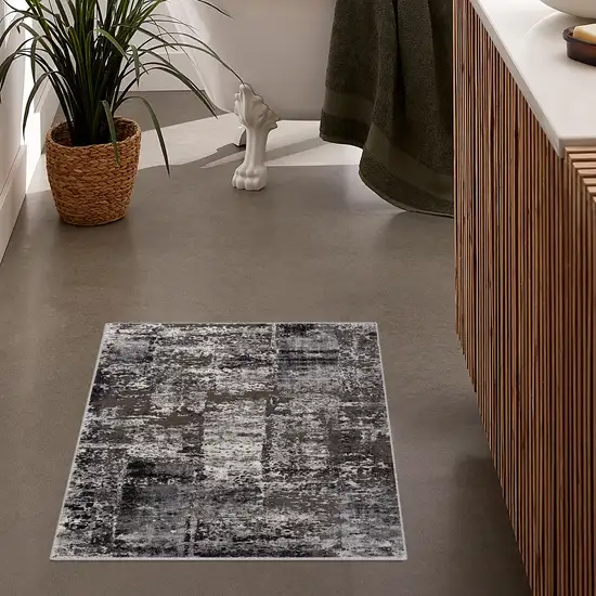 Gray Modern Abstract Area Rug Photo 2