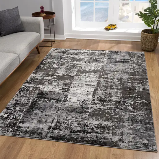 Gray Modern Abstract Area Rug Photo 4