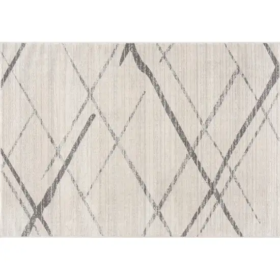 Gray and Ivory Geometric Area Rug Photo 3