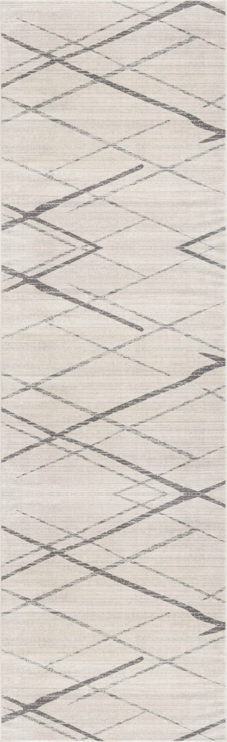 Gray Modern Abstract Pattern Runner Rug Photo 3