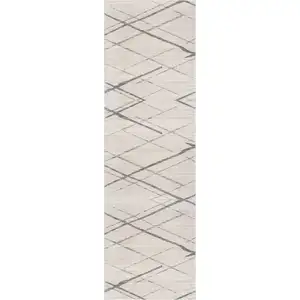 Photo of Gray Modern Abstract Pattern Runner Rug