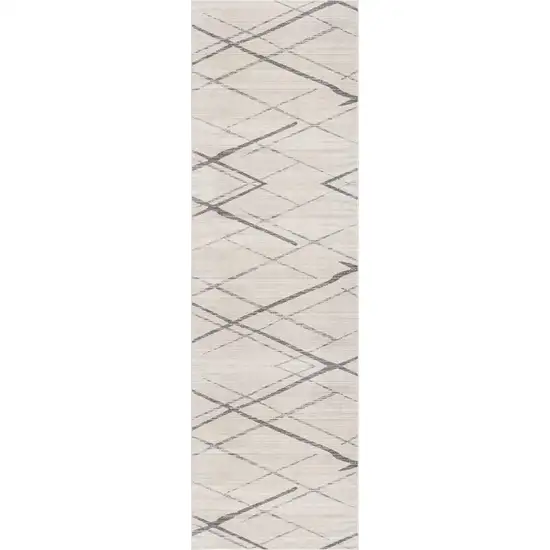 Gray Modern Abstract Pattern Runner Rug Photo 4