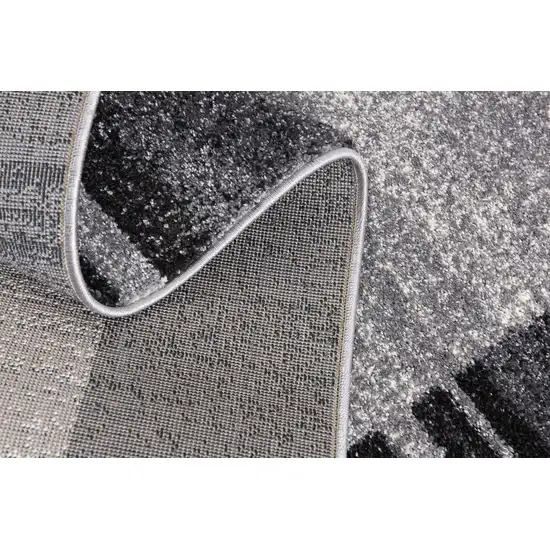 Gray Modern Bordered Area Rug Photo 2