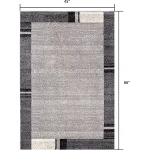 Photo of Gray Modern Bordered Area Rug