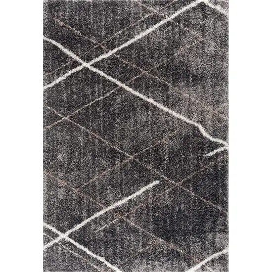 Gray Modern Distressed Lines Area Rug Photo 1