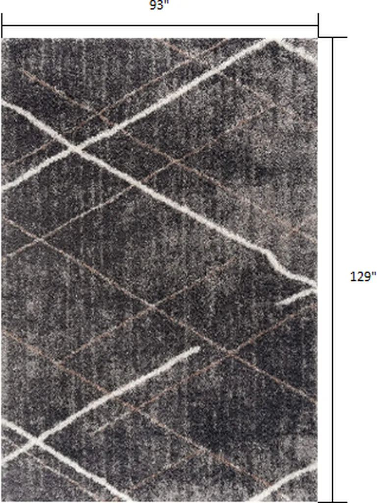 Gray Modern Distressed Lines Area Rug Photo 3