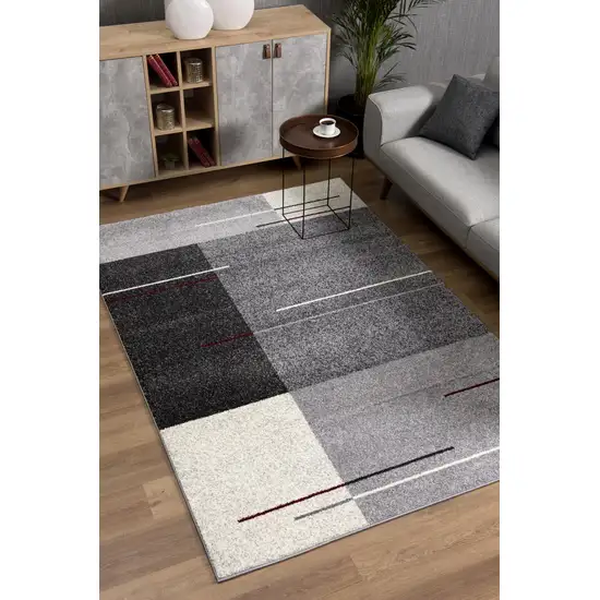 Gray Modern Geometric Area Rug Photo 4