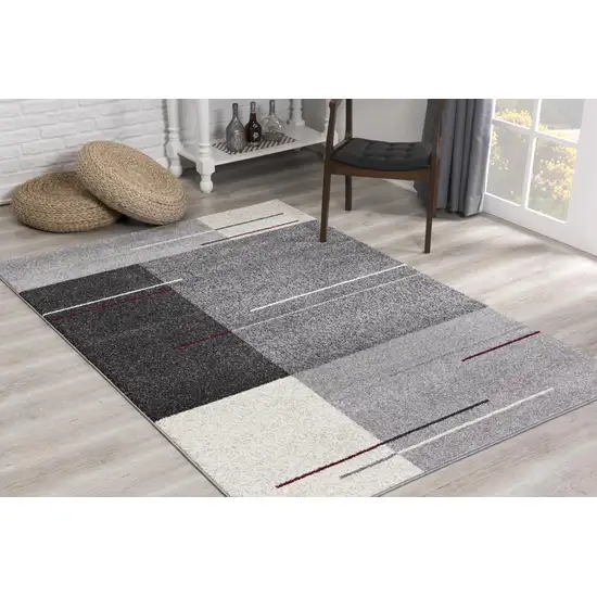 Gray Modern Geometric Area Rug Photo 5