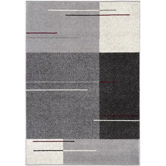 Gray Modern Geometric Area Rug Photo 2