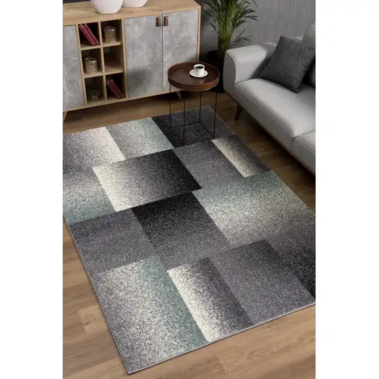 Gray Modern Geometric Area Rug Photo 3