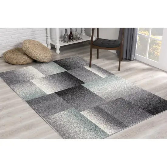 Gray Modern Geometric Area Rug Photo 5