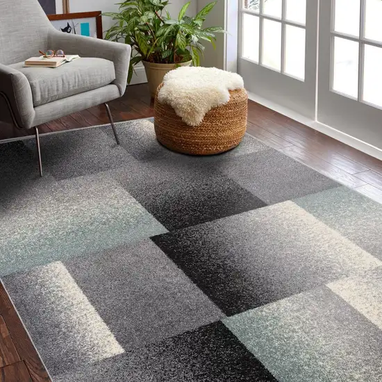 Gray Modern Geometric Area Rug Photo 1