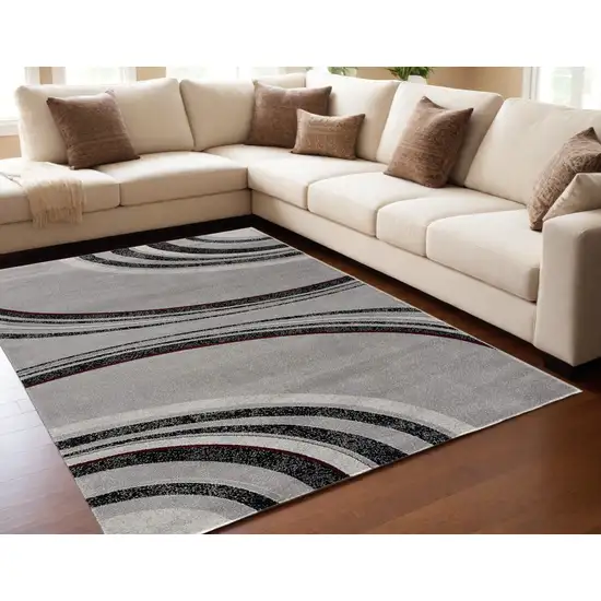 Gray Abstract Dhurrie Area Rug Photo 1