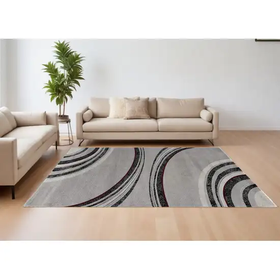 Gray Abstract Dhurrie Area Rug Photo 1