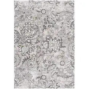 Photo of Gray Modern Jacobean Floral Area Rug