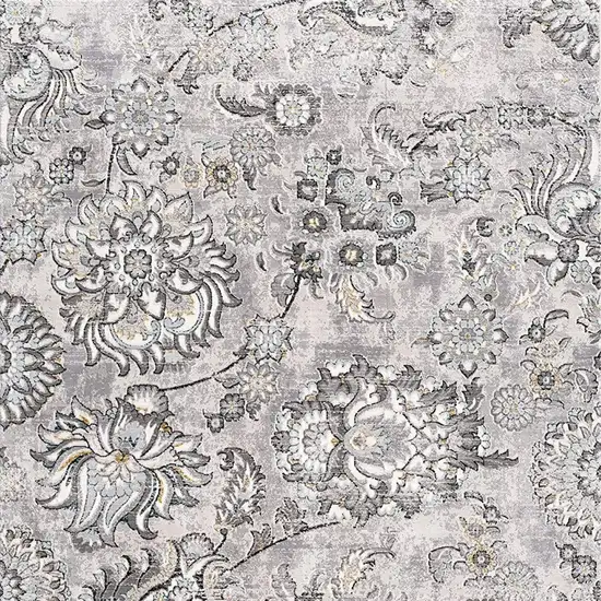 Gray Damask Power Loom Area Rug Photo 5