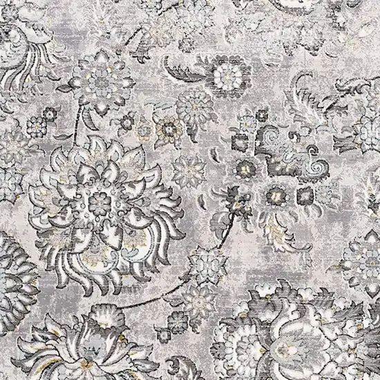 Gray Damask Power Loom Area Rug Photo 4