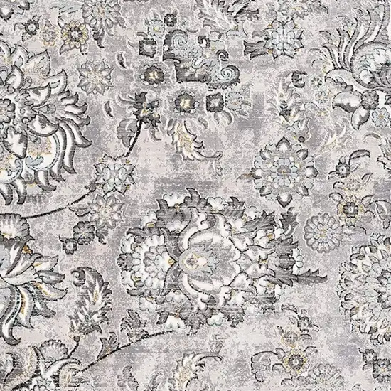 Gray Damask Power Loom Area Rug Photo 3