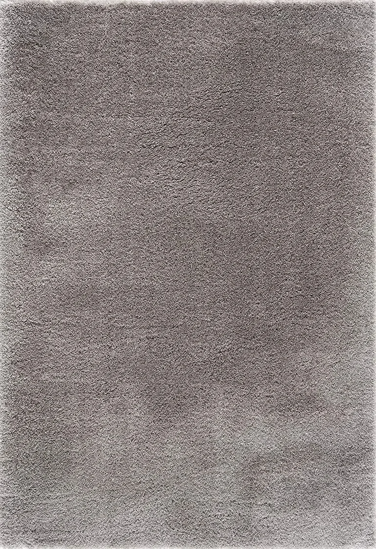 Gray Modern Solid Shag Area Rug Photo 1