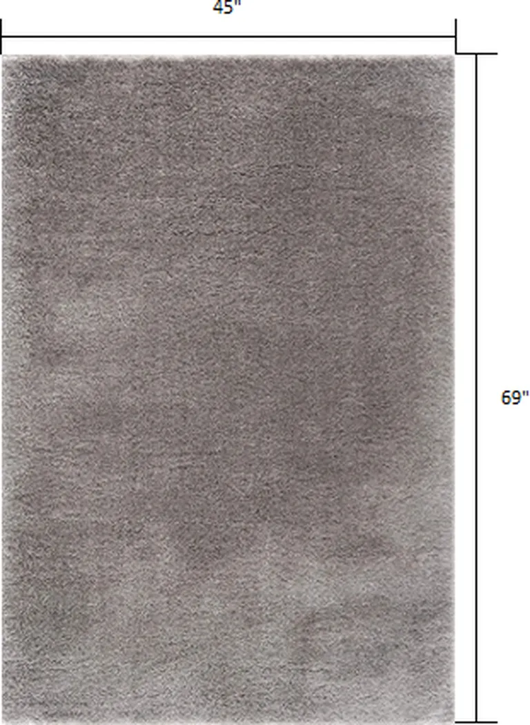 Gray Modern Solid Shag Area Rug Photo 3