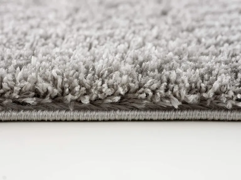 Gray Modern Solid Shag Area Rug Photo 2