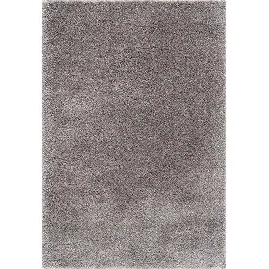 Gray Modern Solid Shag Area Rug Photo 1