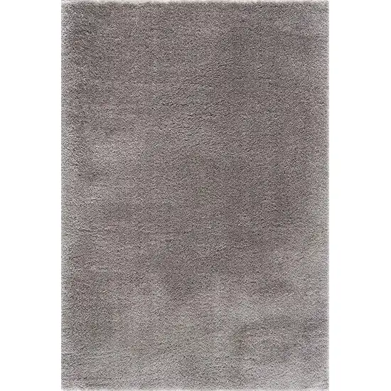 Gray Modern Solid Shag Area Rug Photo 3