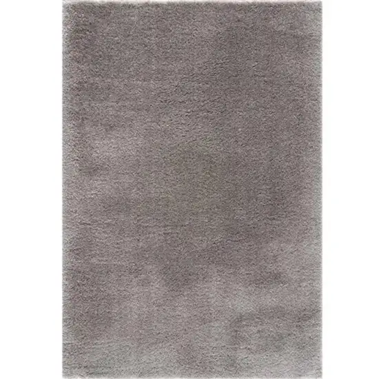 Gray Modern Solid Shag Area Rug Photo 4