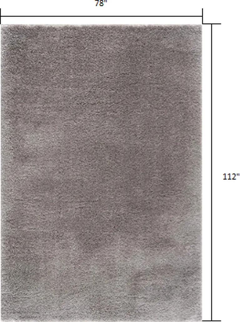 Gray Modern Solid Shag Area Rug Photo 3