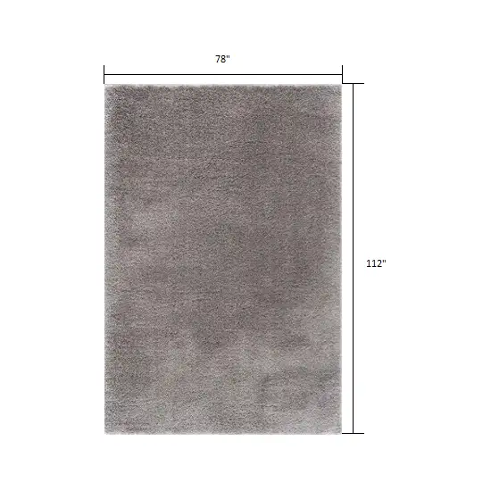 Gray Modern Solid Shag Area Rug Photo 3