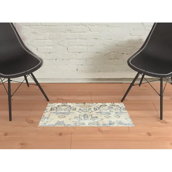 Gray Moroccan Machine Tufted Area Rug With UV Protection Photo 2