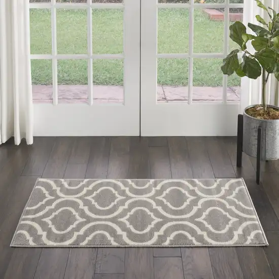 Gray Moroccan Power Loom Area Rug Photo 4