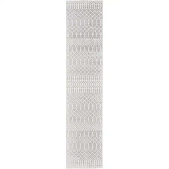 Gray Moroccan Power Loom Runner Rug Photo 3