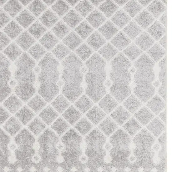 Gray Moroccan Power Loom Runner Rug Photo 5