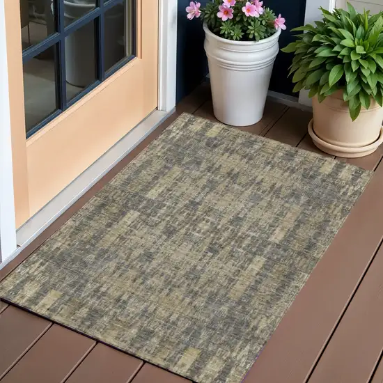 Gray Moroccan Washable Non Skid Indoor Outdoor Area Rug Photo 1