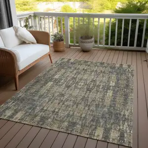 Photo of Gray Moroccan Washable Non Skid Indoor Outdoor Area Rug