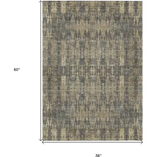 Gray Moroccan Washable Non Skid Indoor Outdoor Area Rug Photo 3